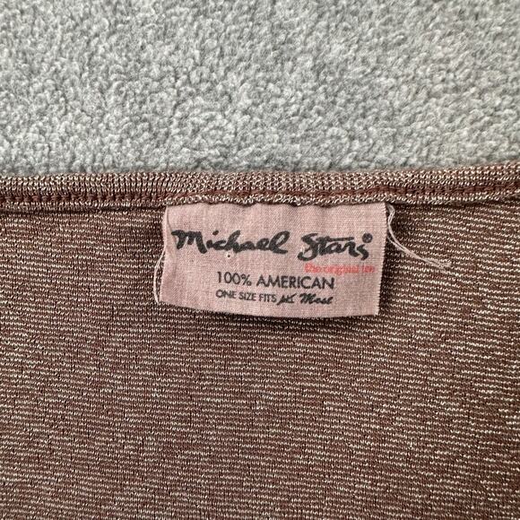 Michael Stars Brown Metallic Crossover Over Tank Top Y2K One Size Fits Most - Picture 2 of 6